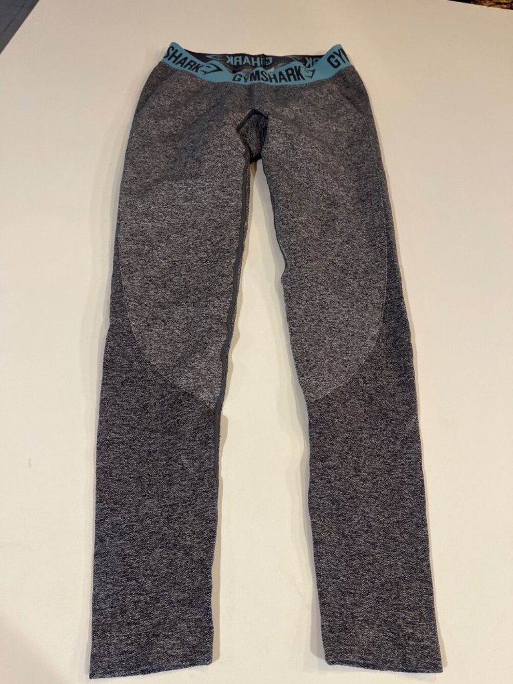 Gymshark Womens Seamless Gray & Blue Leggings Size M Nylon Blend